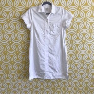 J. Crew White Collared Shirtdress